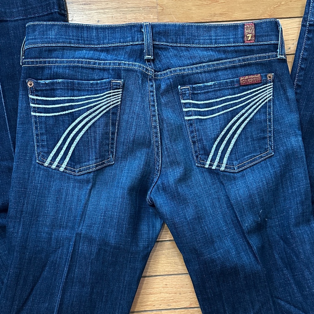 7 For All Mankind Dark Blue Flare Jeans